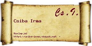 Csiba Irma névjegykártya